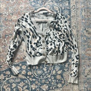 Sanctuary Black and Cream Leopard Cardigan